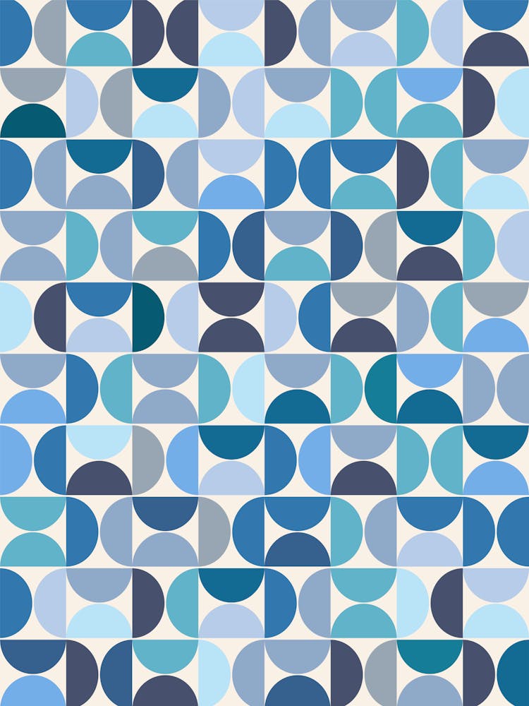 Mid Century Modern Pattern Blue
