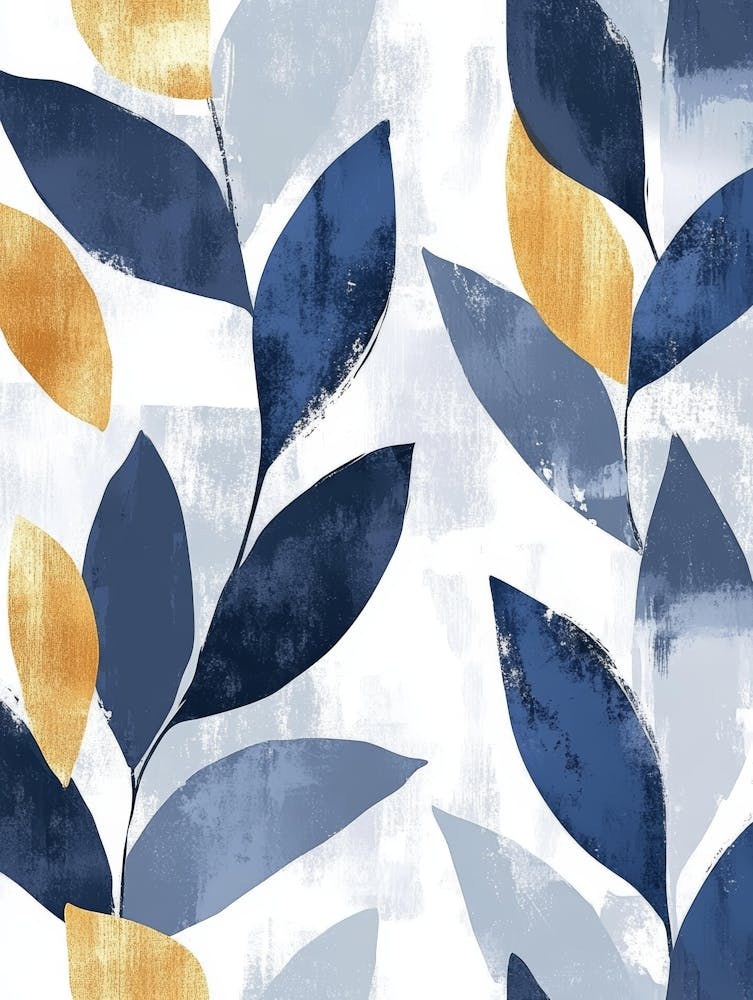 Blue And Yellow Leaves 9
