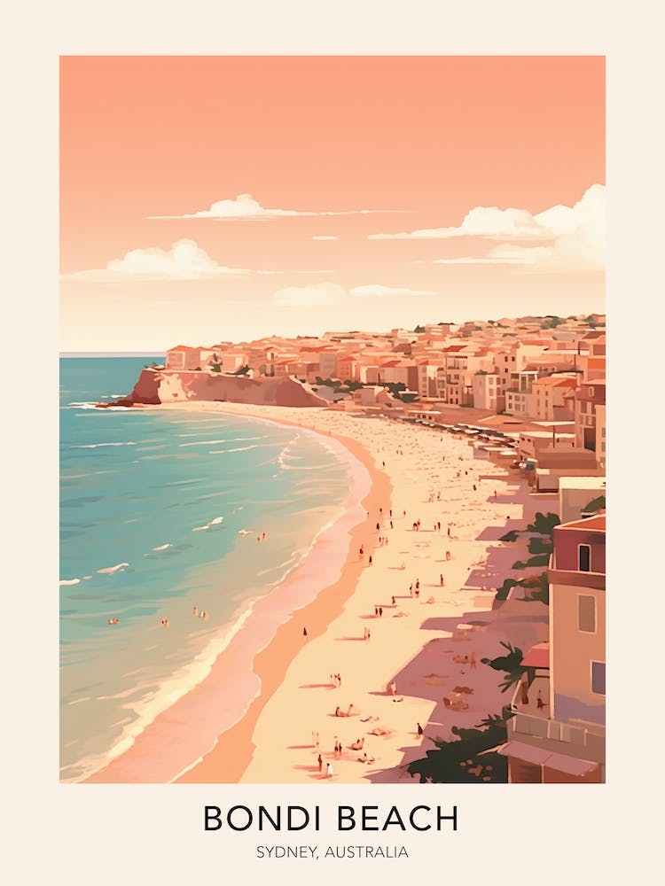 Bondi Beach Sydney Australia Travel Poster