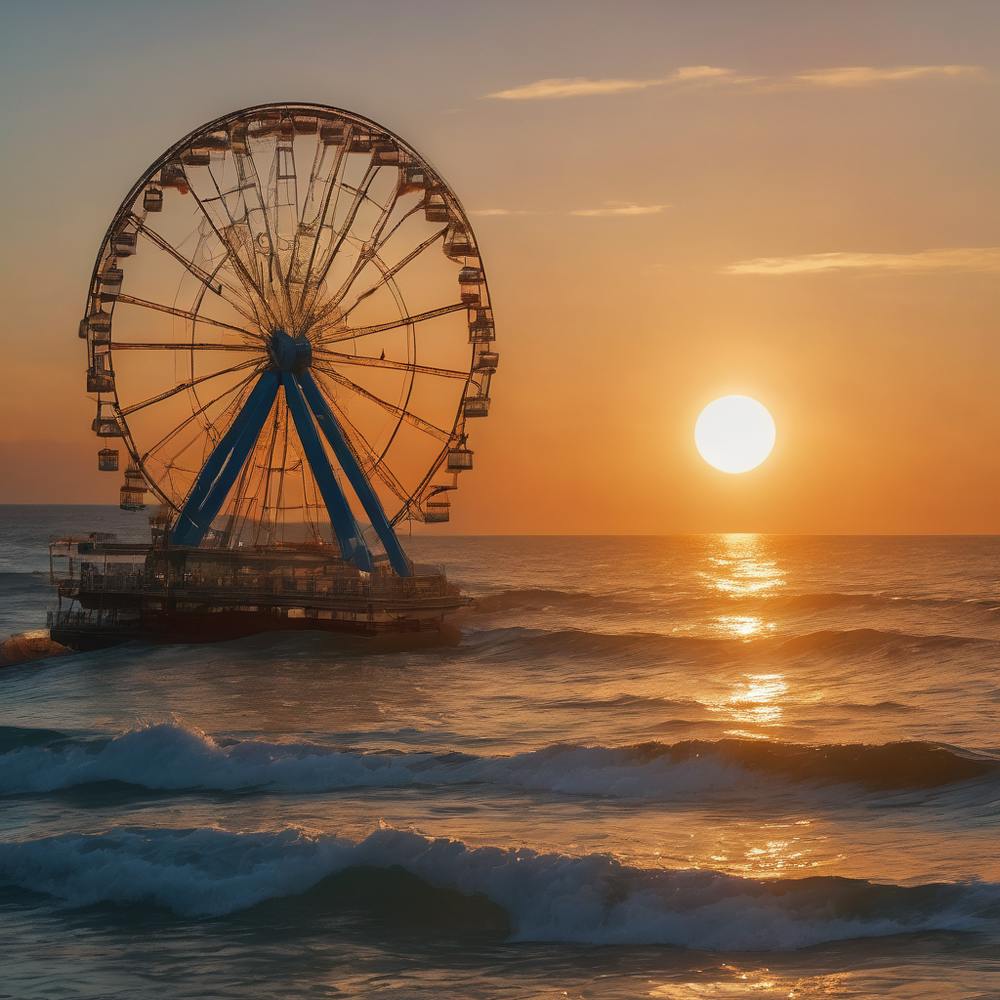 Sunset With Ferris Wheel