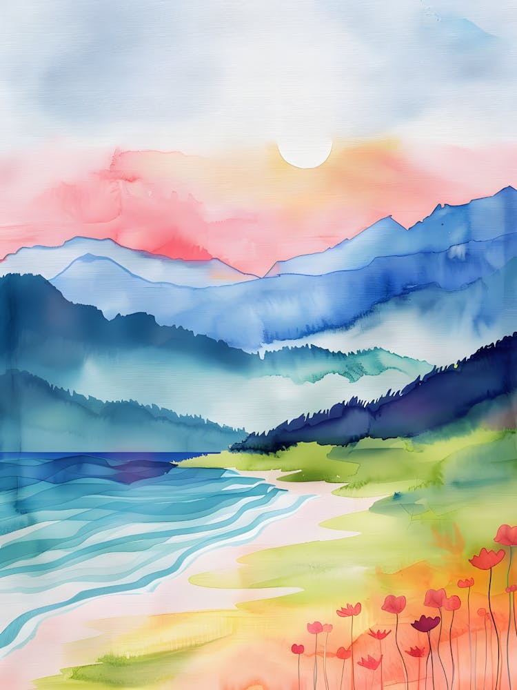 Aquarell Landschaftsgemälde 2