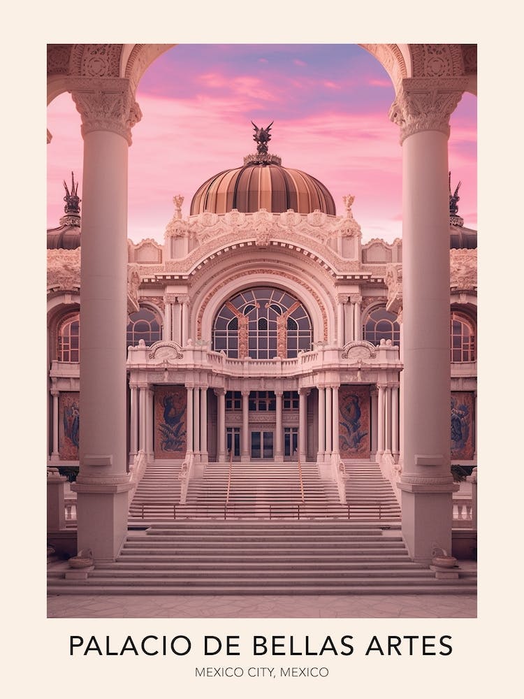 The Palacio De Bellas Artes Mexico City Mexico Travel Poster