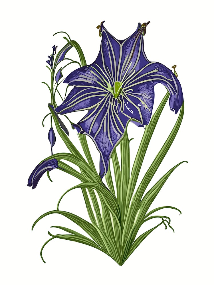 Spiderwort Wildflower Vintage Botanical