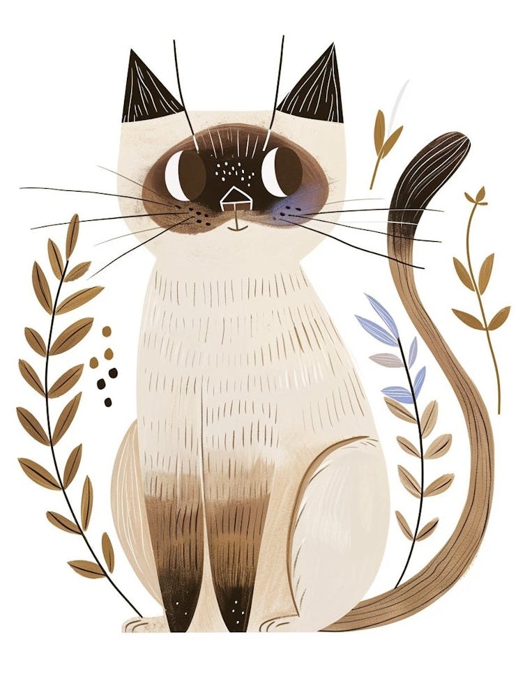 Chat Balinais - Illustration Clipart 2