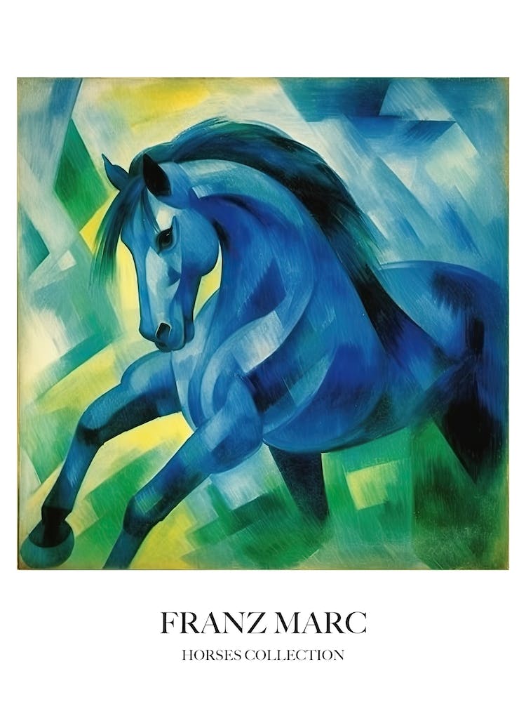 Franz Marc Inspired Horses Blue Horse Collection Painting