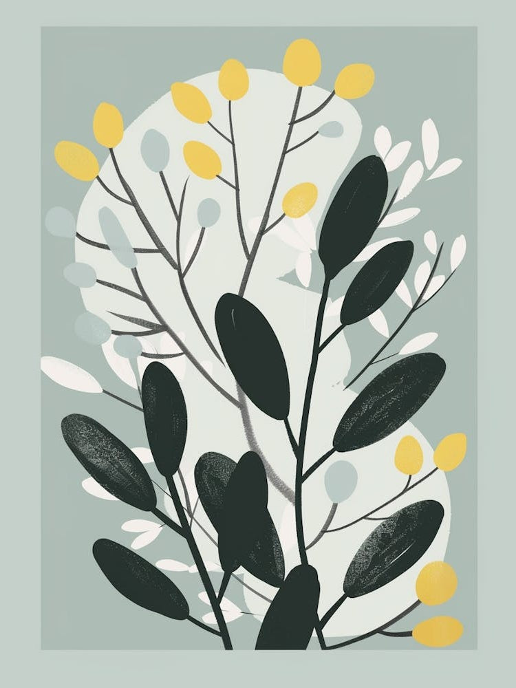 Boxwood Tree Flat Illustration 1