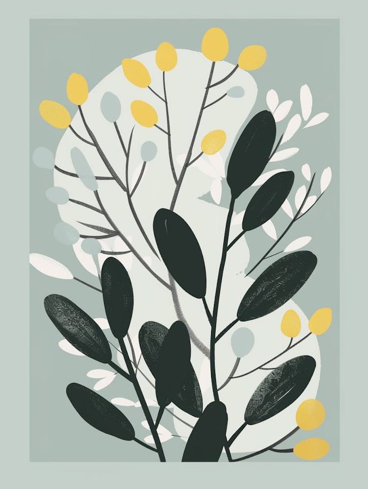 Boxwood Tree Flat Illustration 1