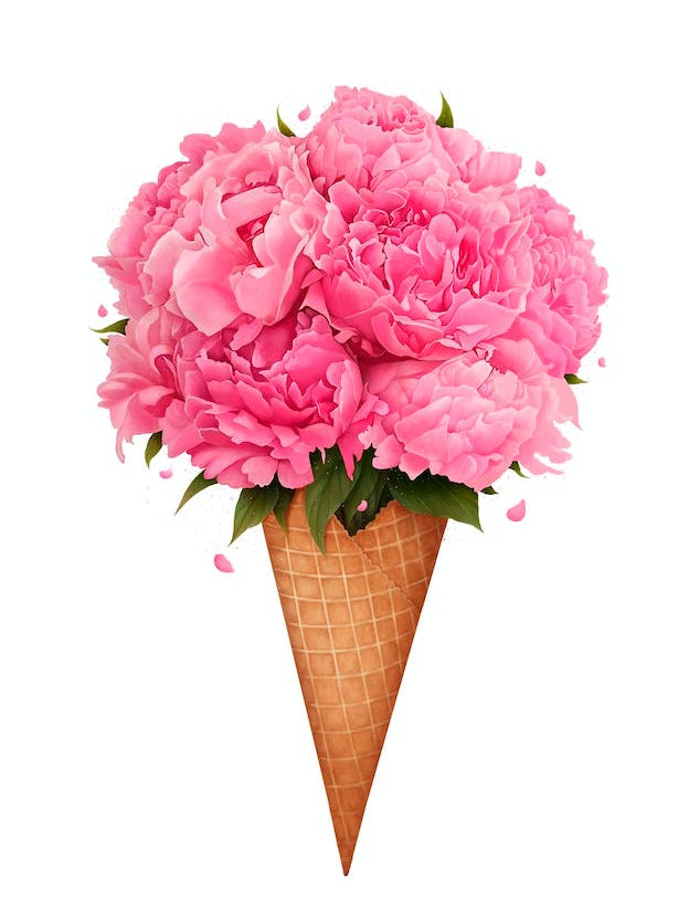 Ice Cream With Peonies