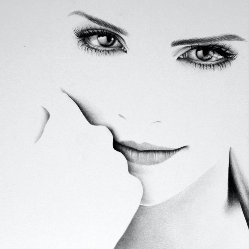 Emma Watson Harry Potter Pencil Drawing Minimal Black and White