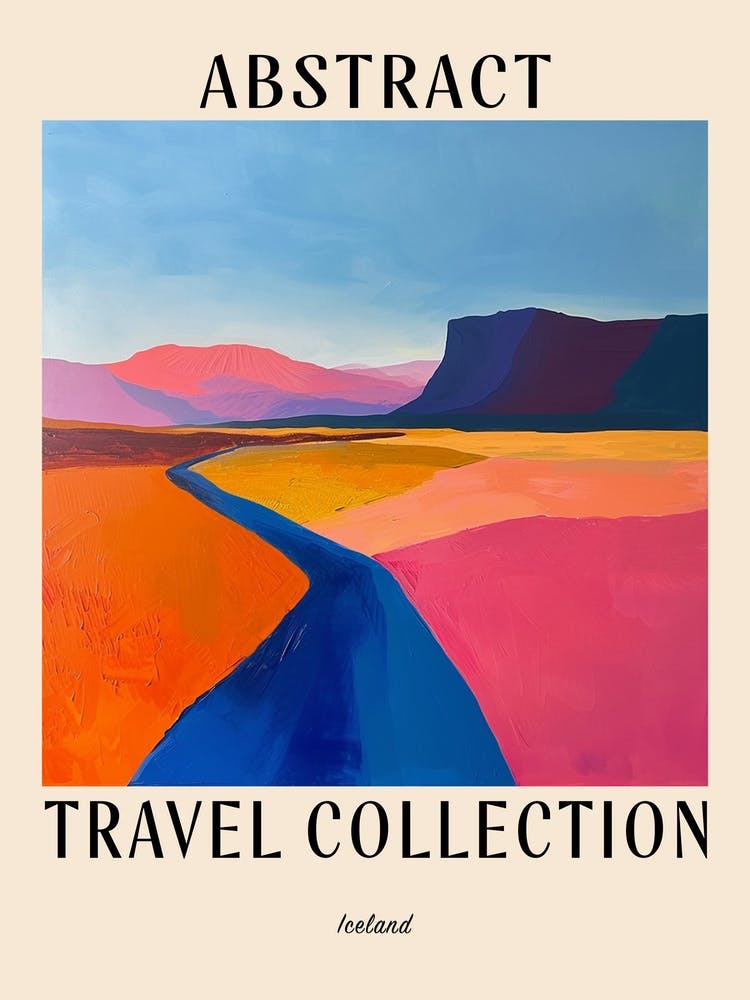 Abstract Travel Collection Poster Iceland 1