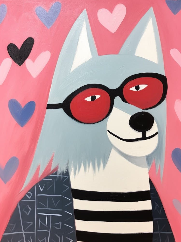 Little Arctic Wolf Wearing Sunglasses