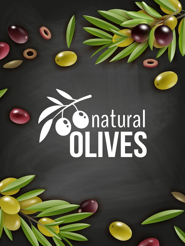 Natural Olives - olives poster, kitchen wall art