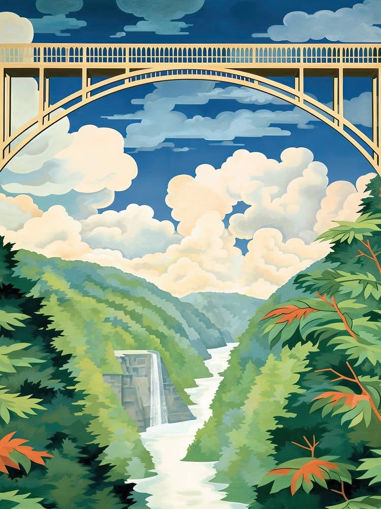 New River Gorge Bridge, West Virgina Colourful 4