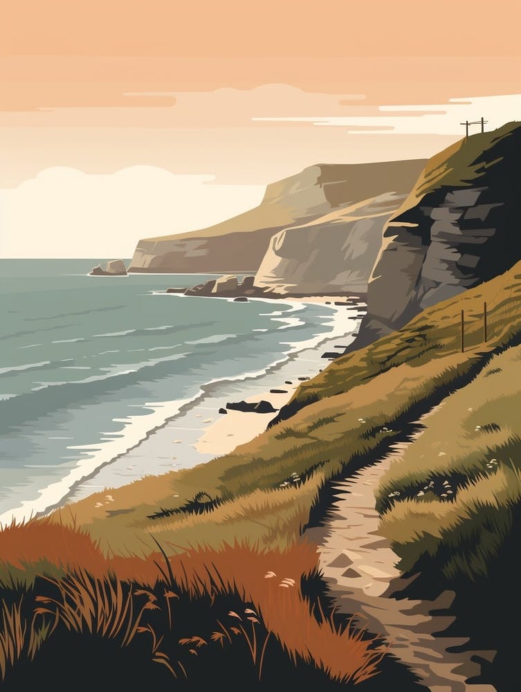 South West Coast Path England 3 Hiking Trail Landscape