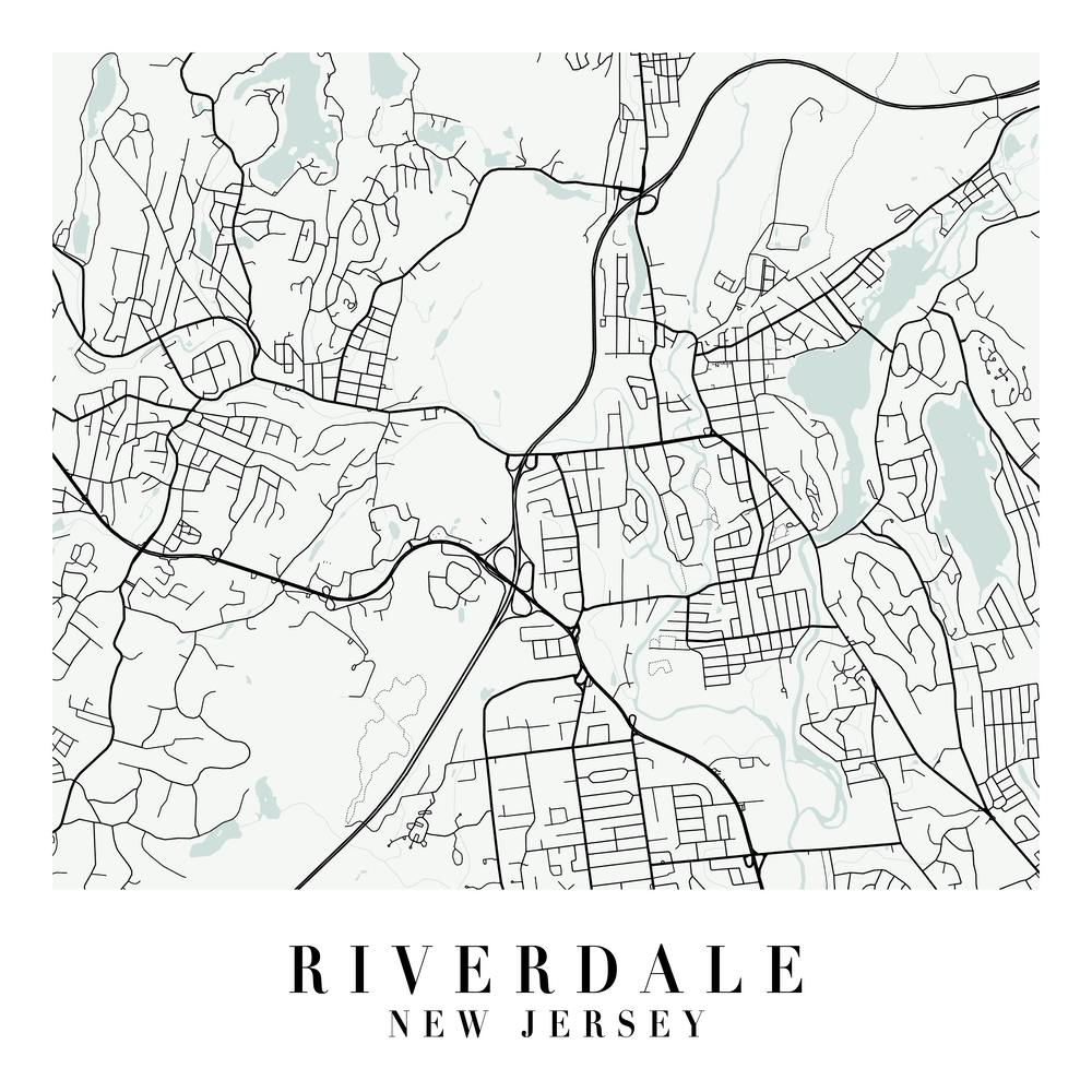 Riverdale New Jersey Street Map Minimal Color Square