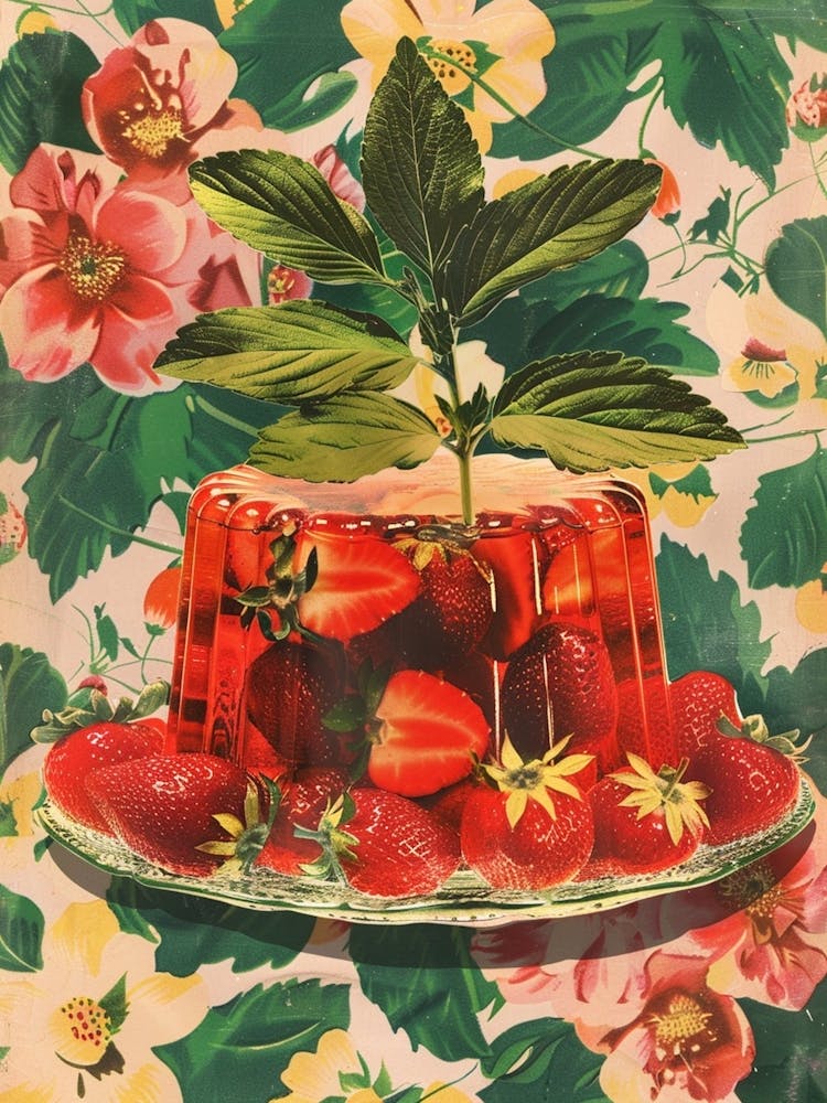 Erdbeergelee Retro Collage 1