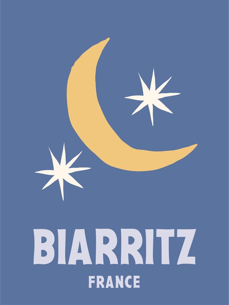 Biarritz, France, Graphic Style Poster 2