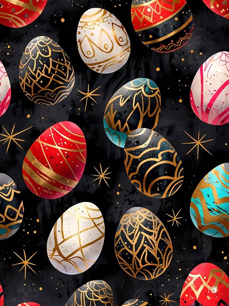 Easter Eggs Seamless Pattern 1
