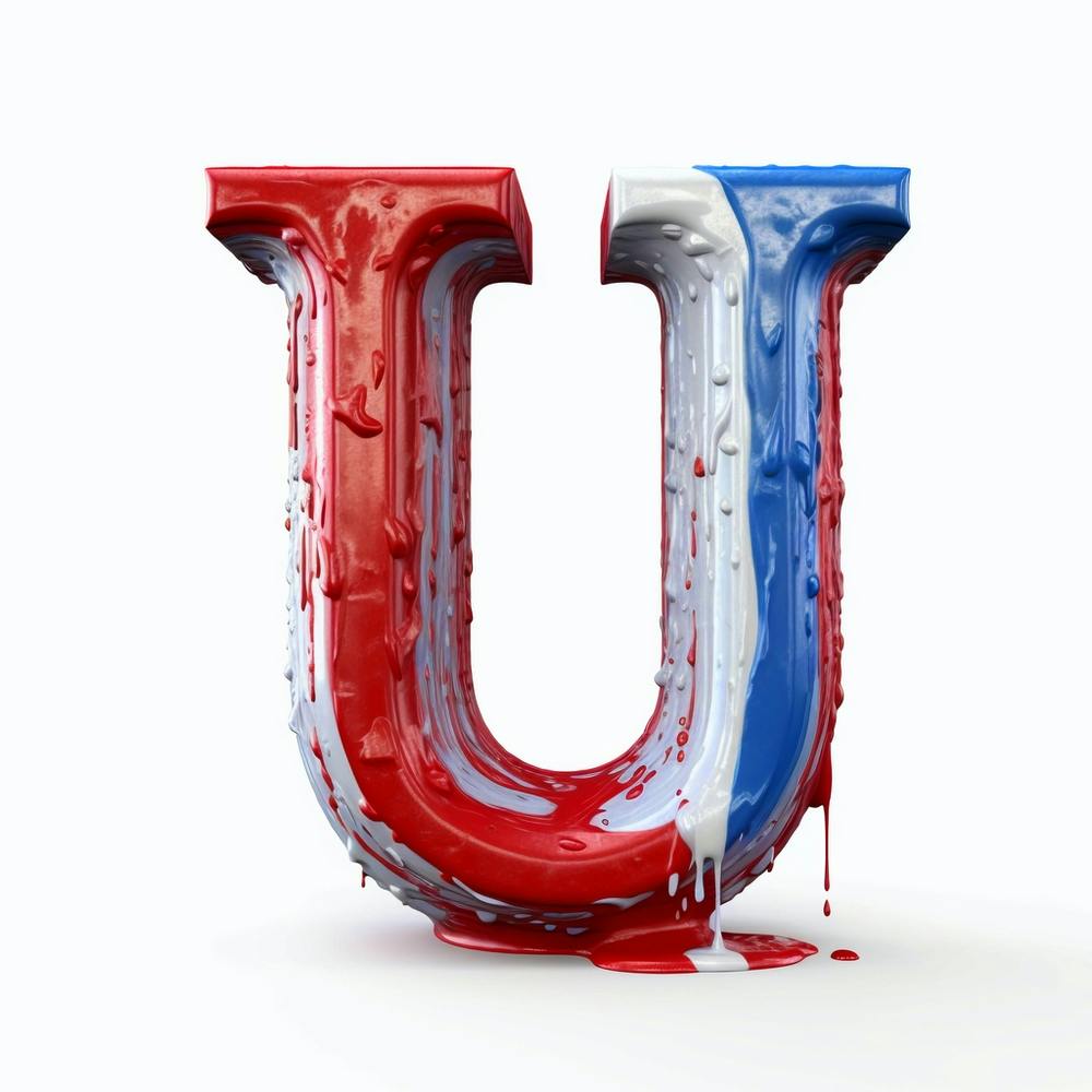 Realistic U Letter Dripping