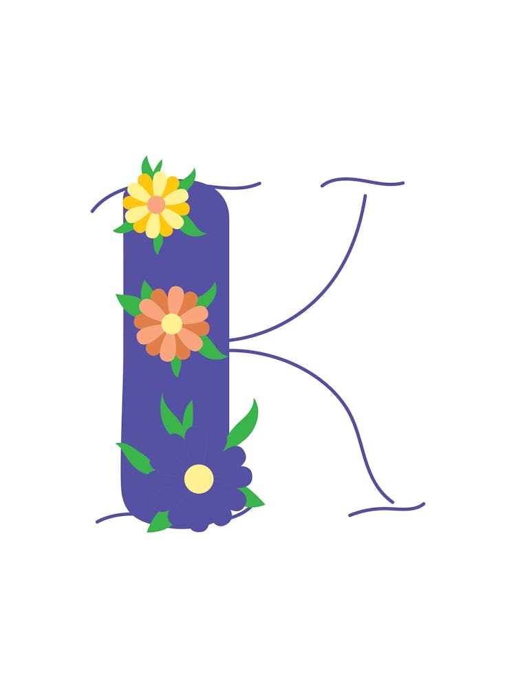 Living Room Floral Letters Purple 11