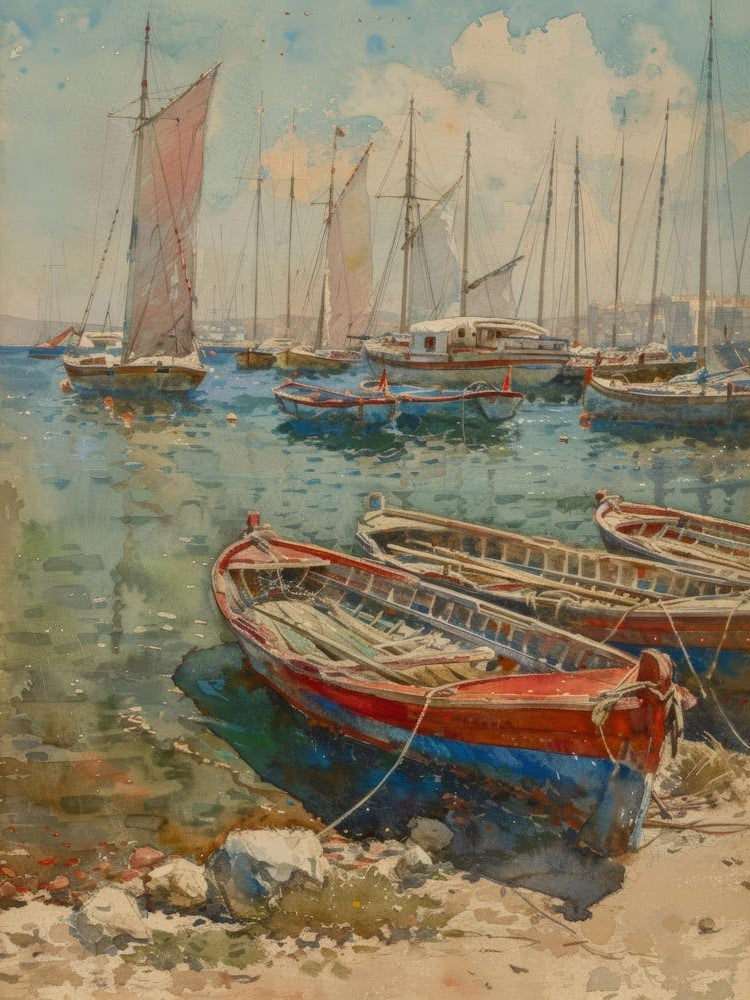 'Boats In The Harbour' 1