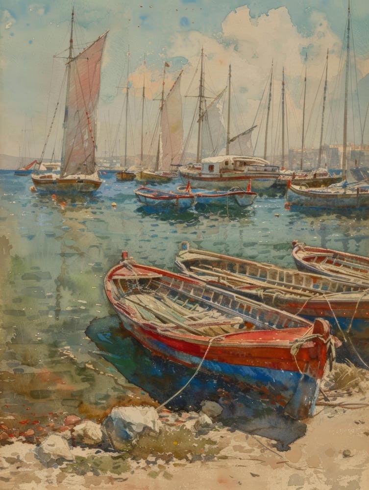 'Boats In The Harbour' 1