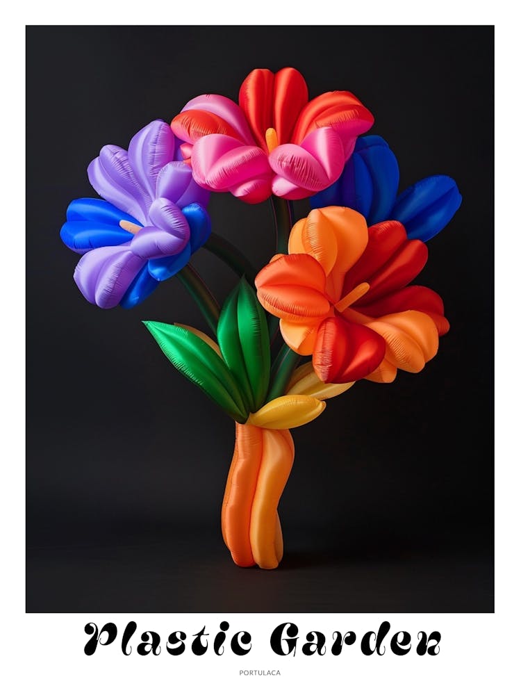 Bright Inflatable Flowers Poster Portulaca 1
