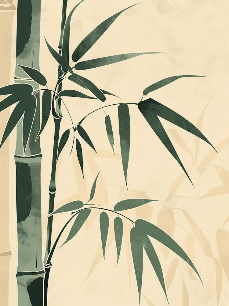 Bamboo Tree Minimal Japandi Illustration 1