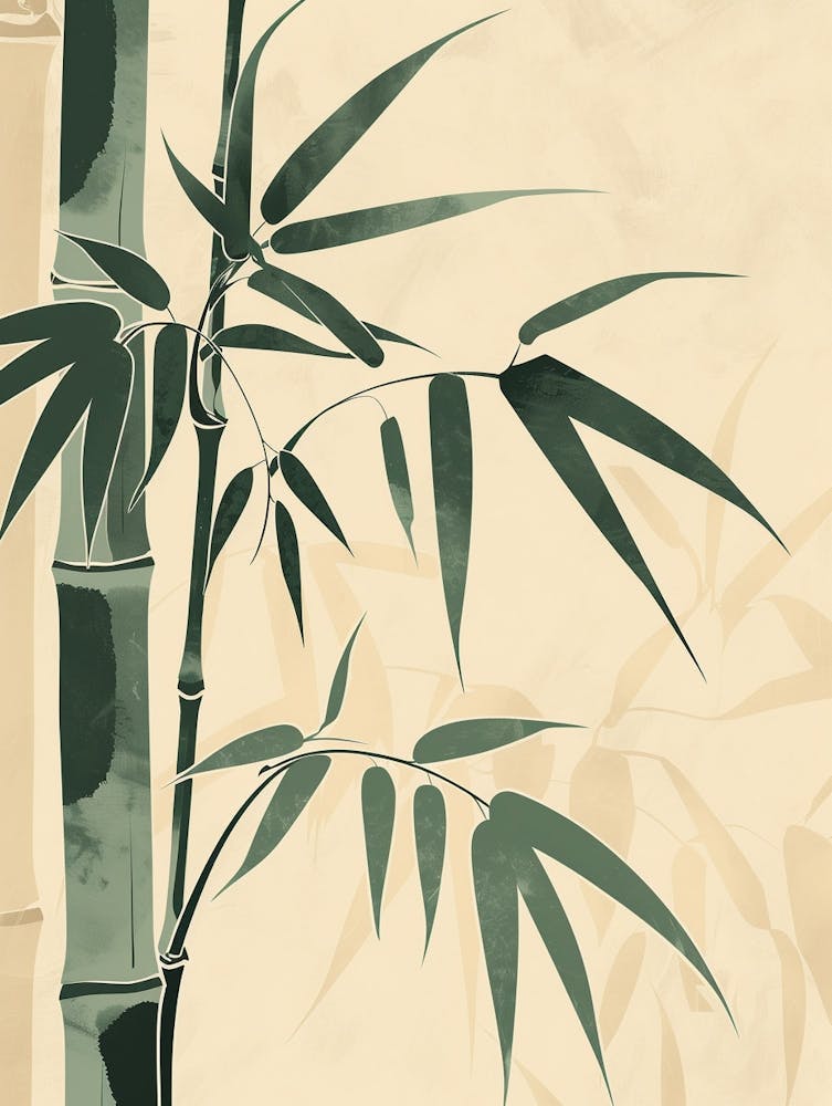 Bamboo Tree Minimal Japandi Illustration 1
