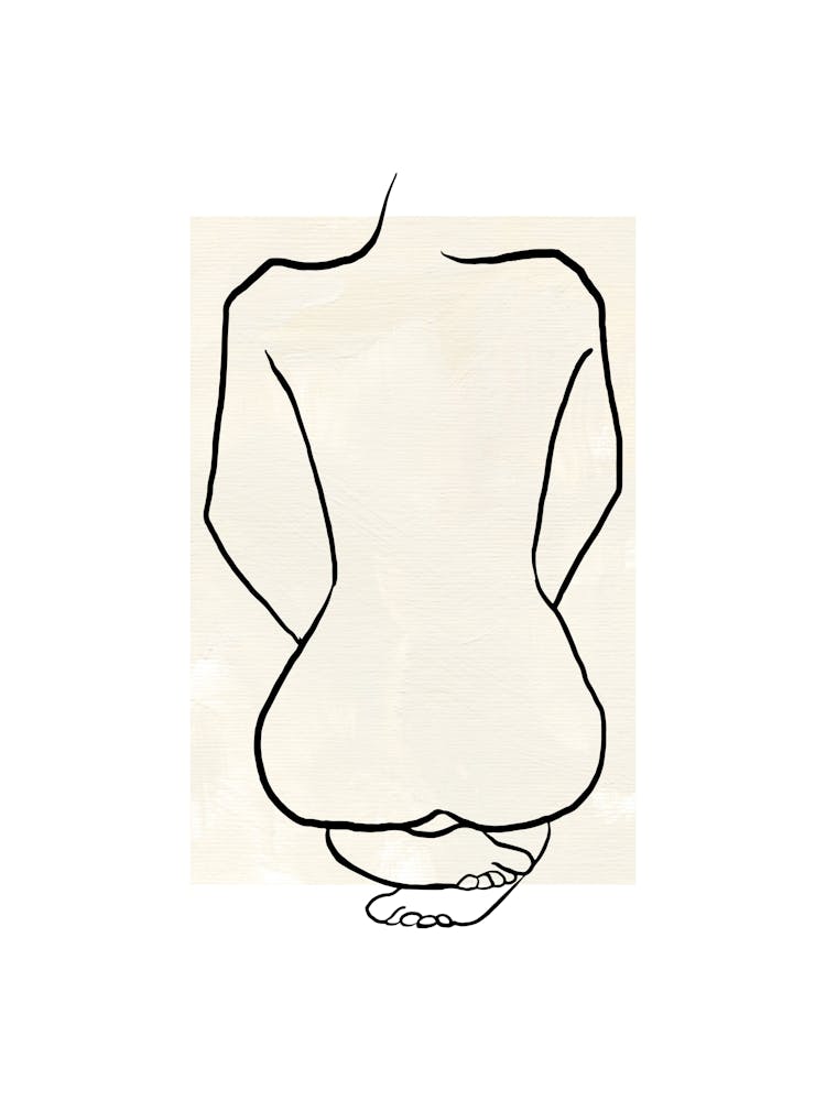 Abstract Neutral Boho Back View Of A Woman