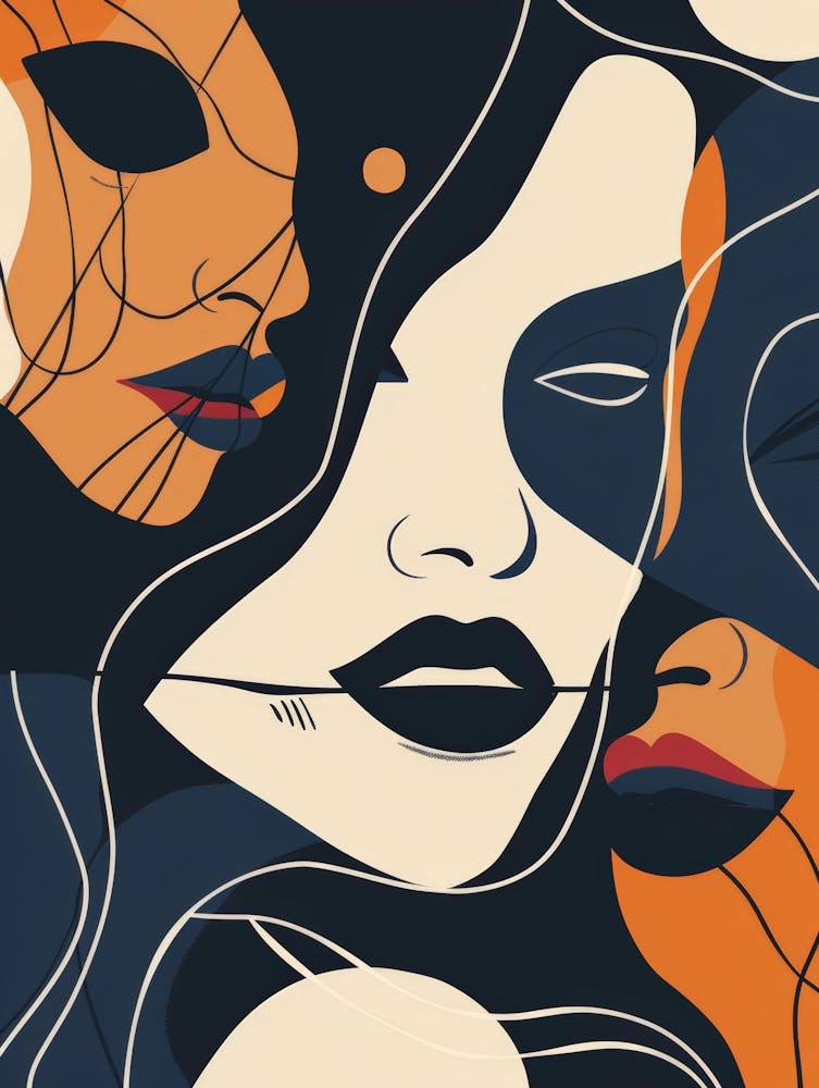 Abstract Women'S Faces