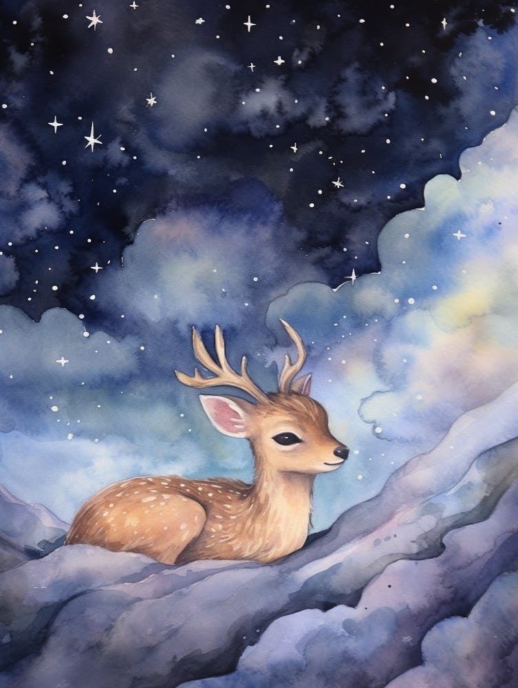 Baby Deer Sleeping In The Clouds