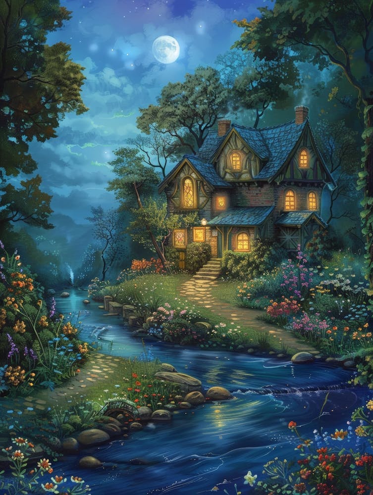 Fairytale House At Night 1
