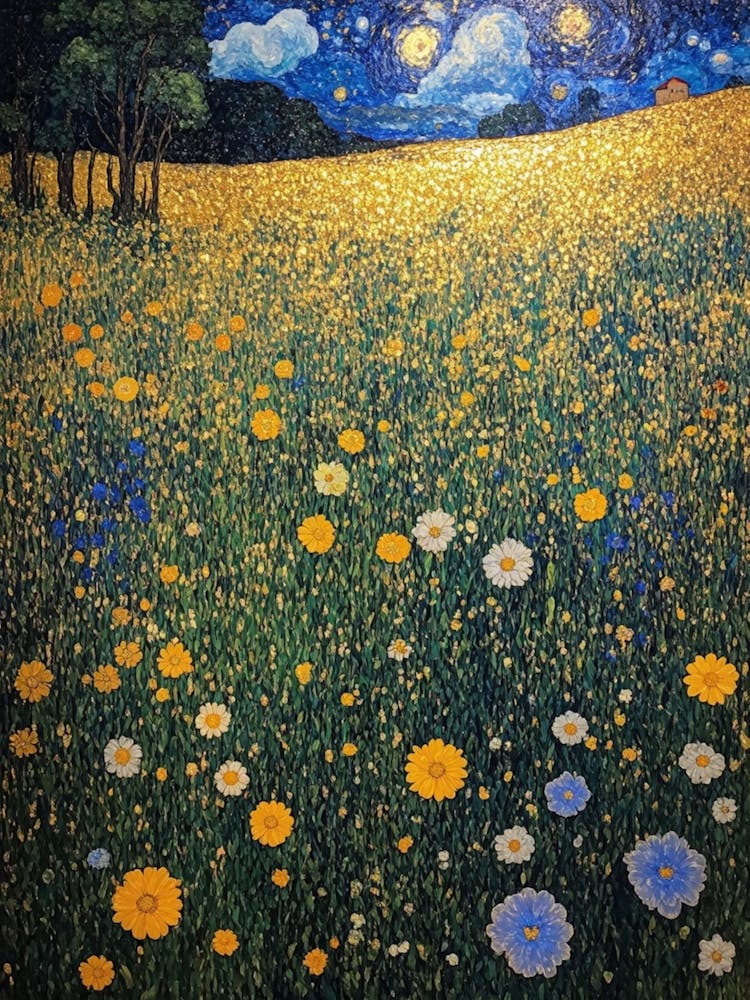 Starry Night Dans La Prairie
