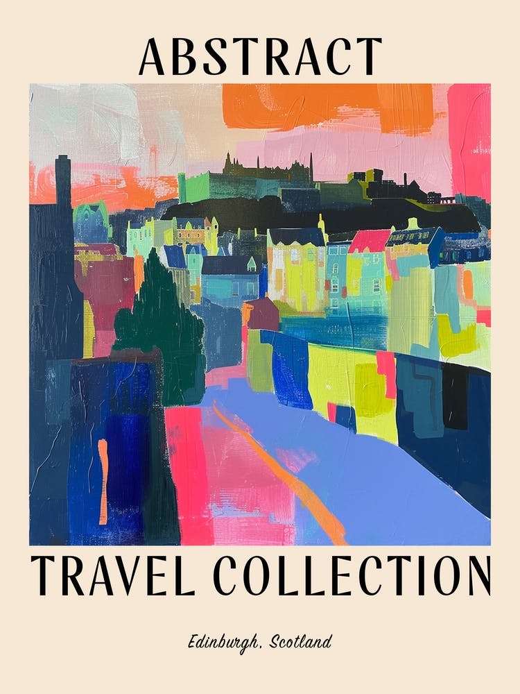 Abstract Travel Collection Poster Edinburgh Scotland 2