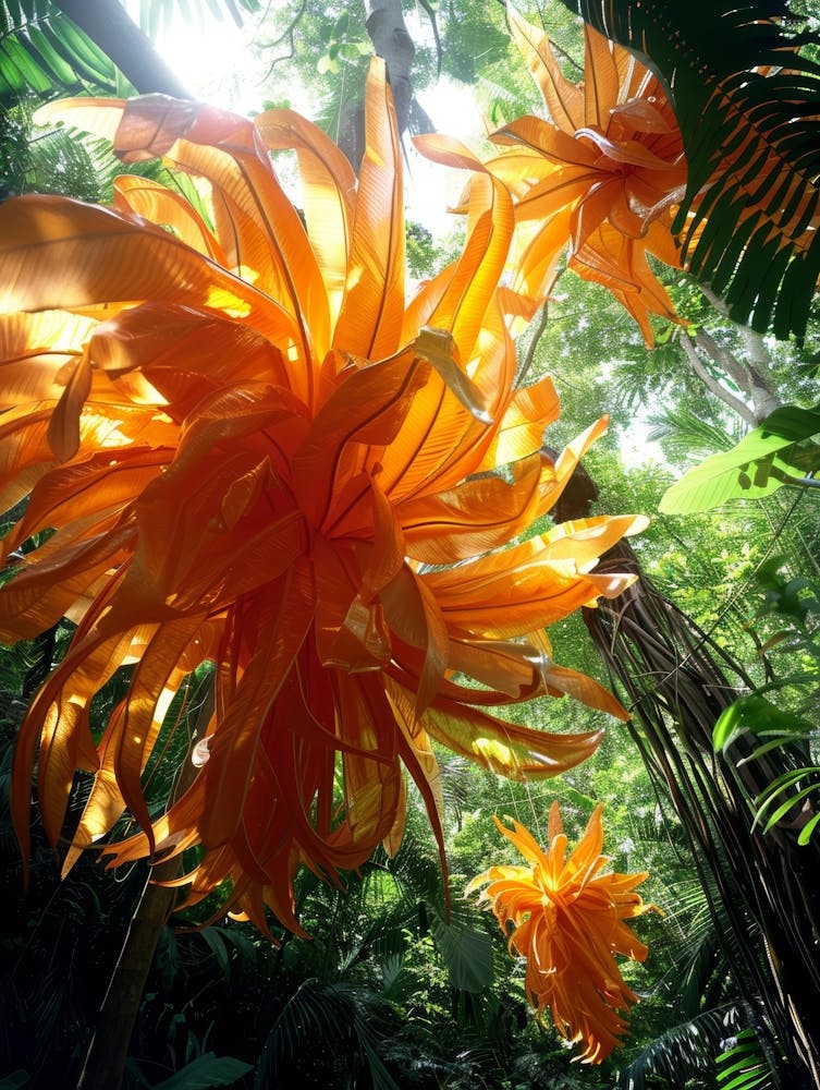 Orange Flowers In The Forest