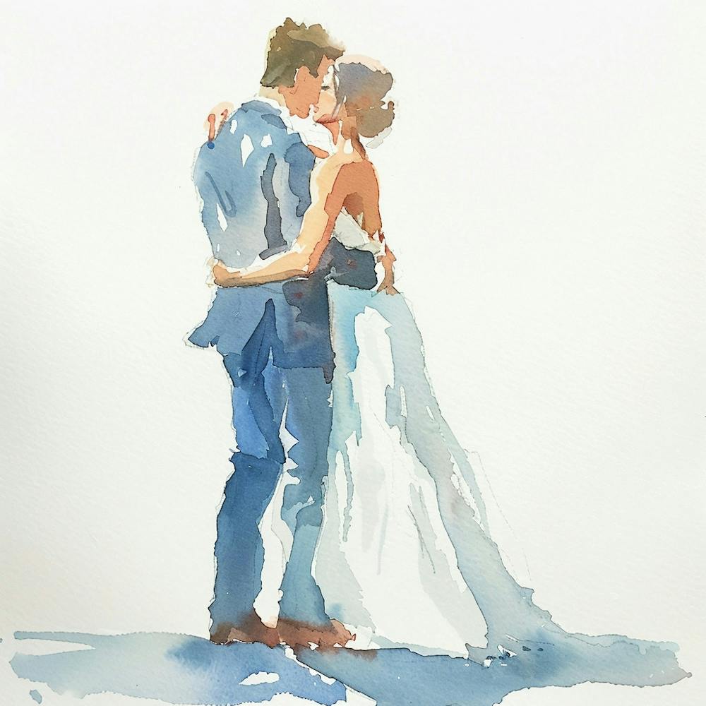 Watercolor Couple Dancing At Wedding 1718371440 3