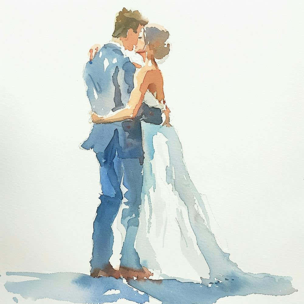 Watercolor Couple Dancing At Wedding 1718371440 3