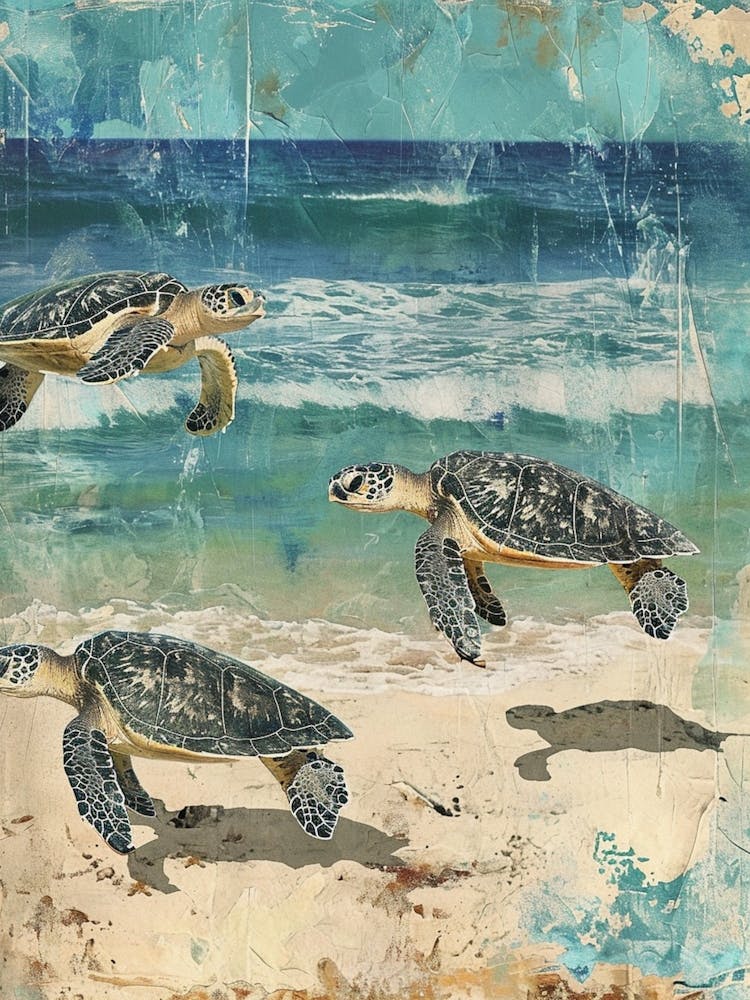 Kitsch Sea Turtle Collage 4