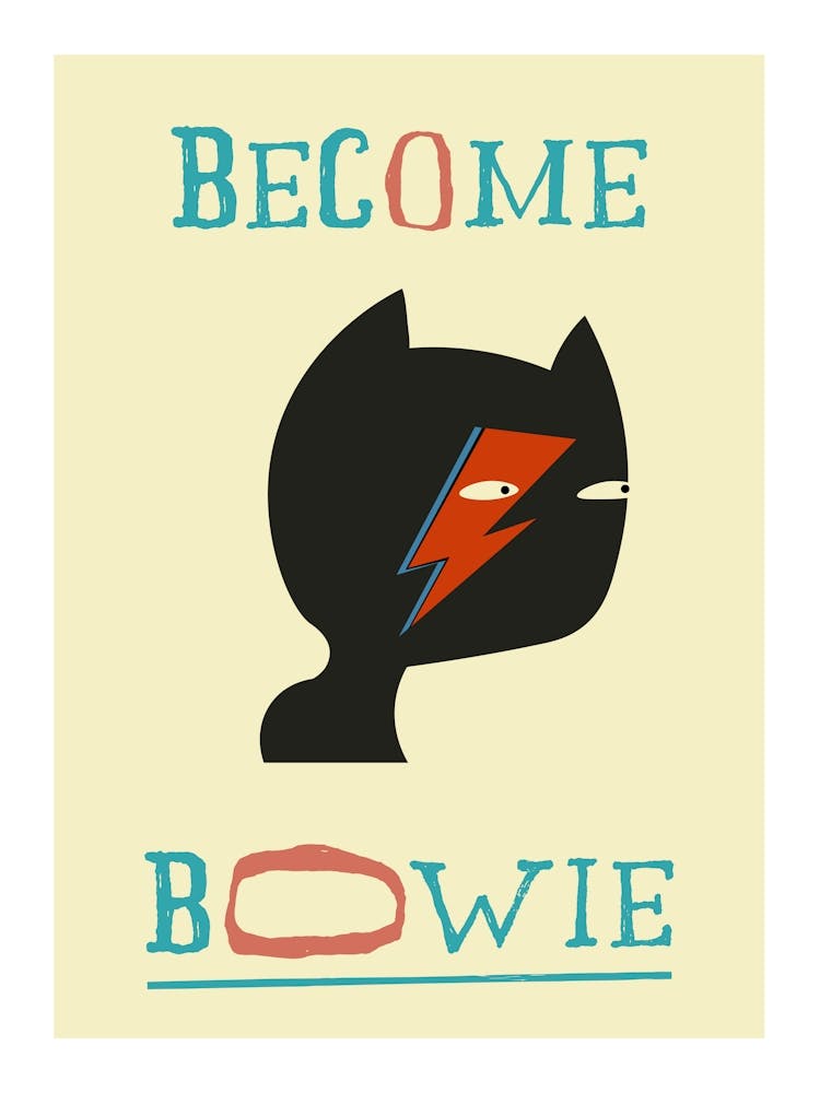 David Bowie Music Poster Mid Century Modern Song Lyrics Print Retro Decor Alternative Pop Culture Funky Wall Art