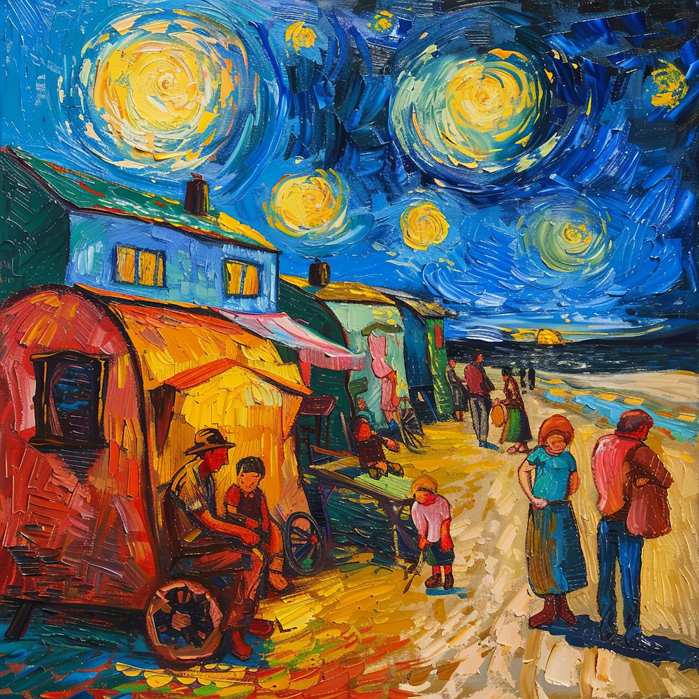 Van Gogh Style. Gypsy Life at Arles Series 1