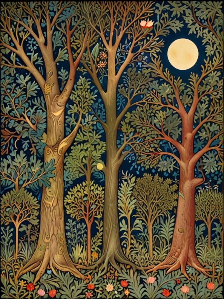 William Morris Wald bei Nacht 43