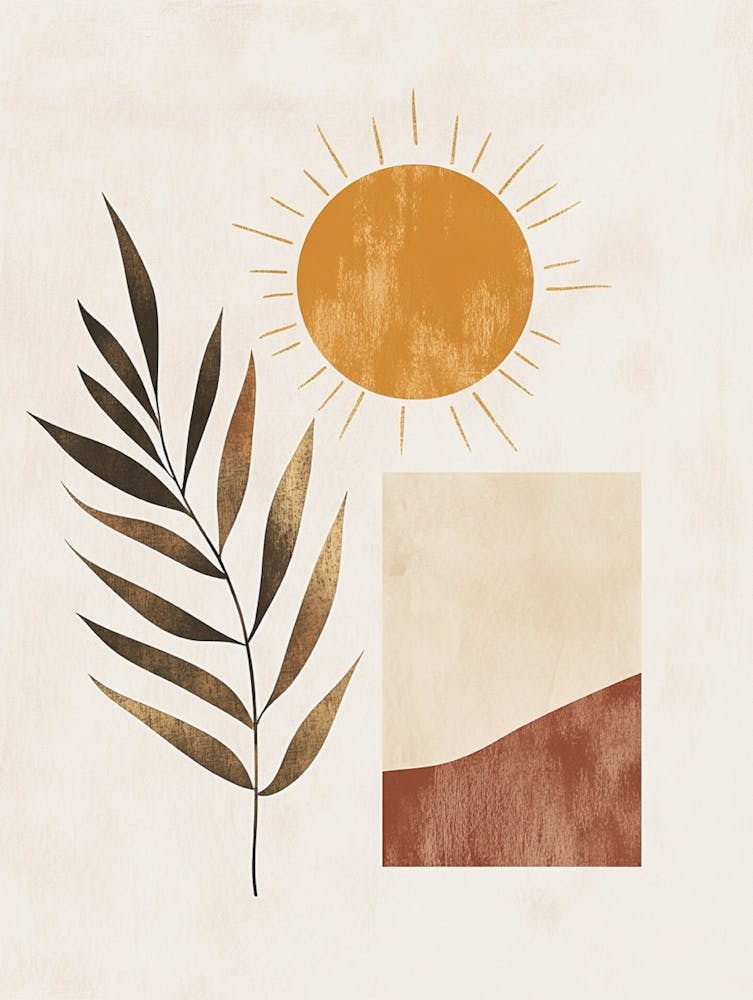 Sun And Leaf Canvas Print