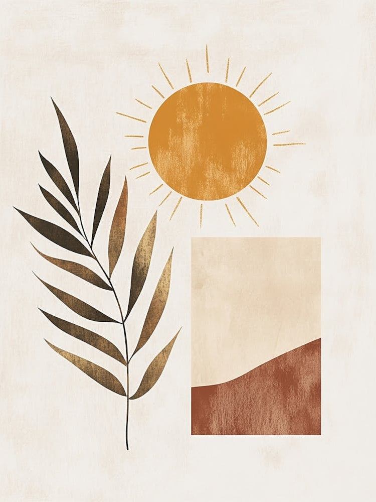 Sun And Leaf Canvas Print