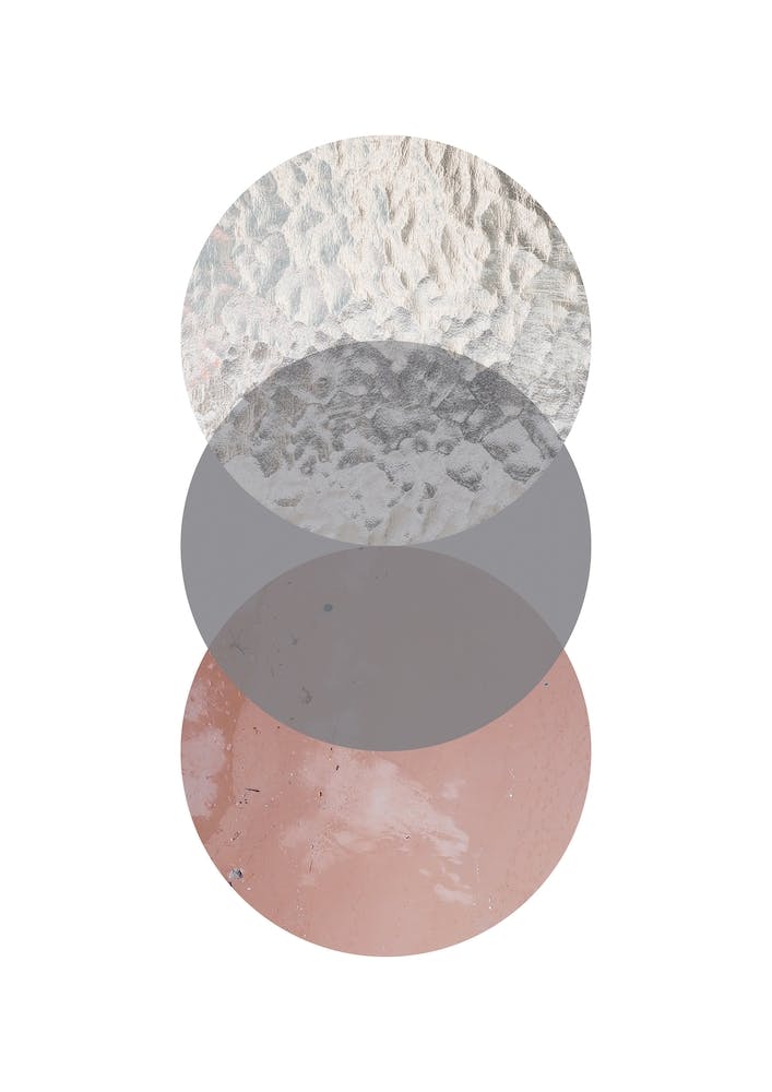 Three Circles Peach Sand and Glass Abstract