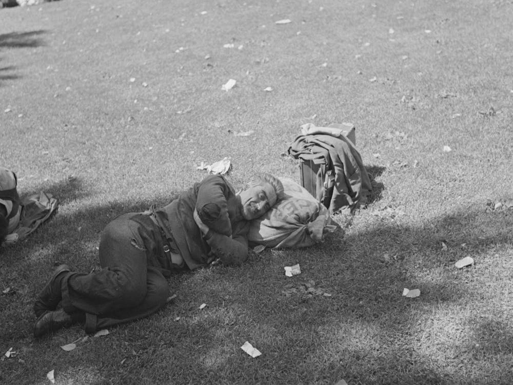 Transient Laborer Resting, Gateway District, Minneapolis, Minnesota By Russell Lee