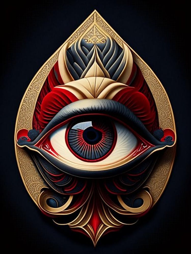 Third Eye Symbol 2, Japanese Ukiyo E Style