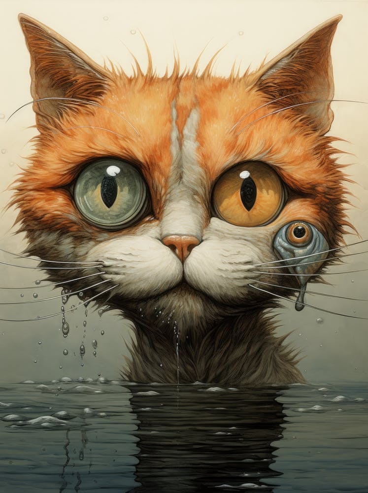 Cat In The Water 1