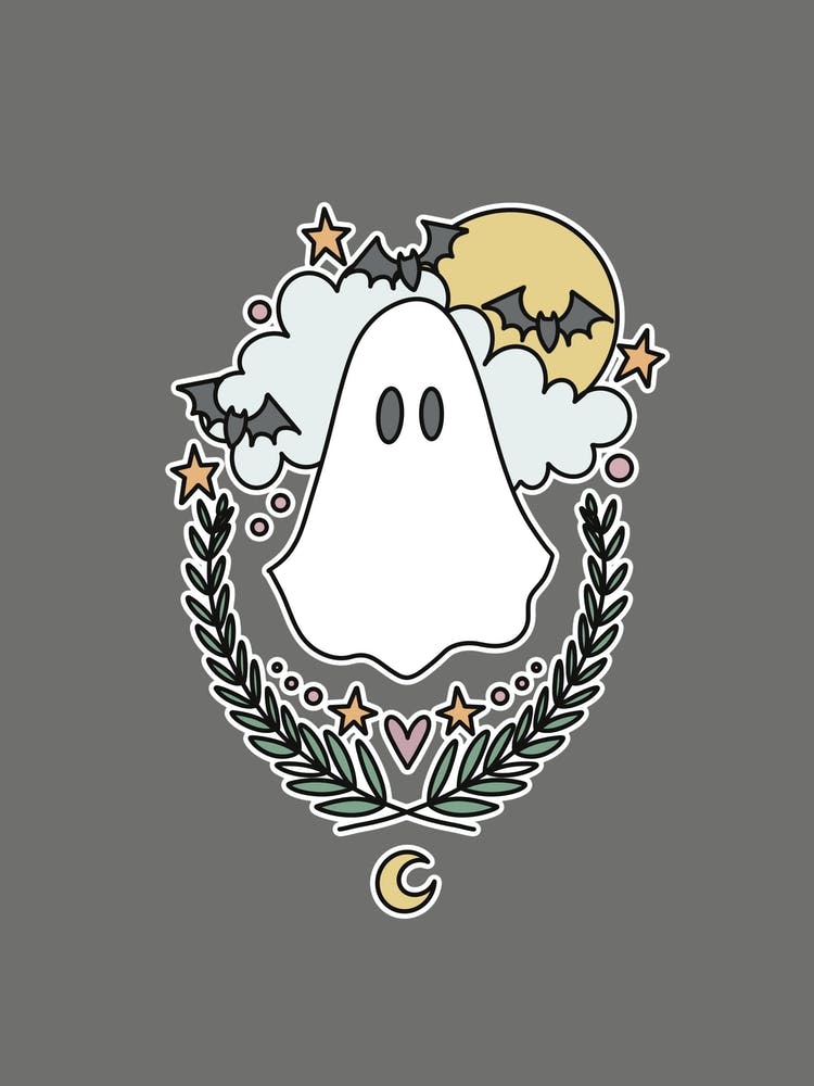 Cute Ghost | Charcoal