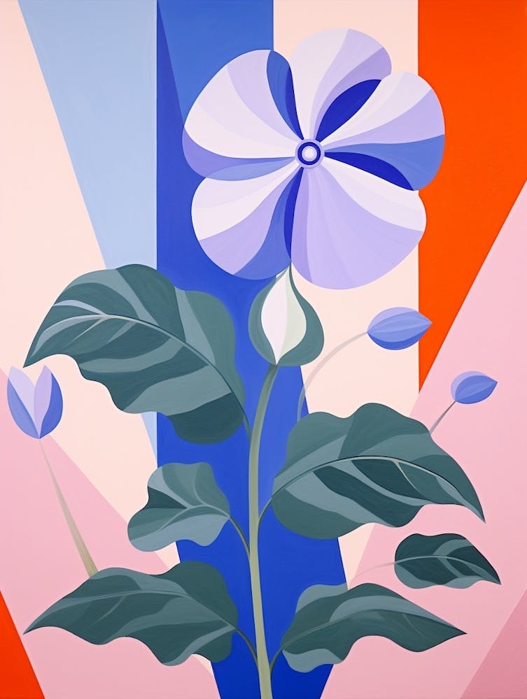 Periwinkle 2 Hilma Af Klint Inspired Pastel Flower Painting